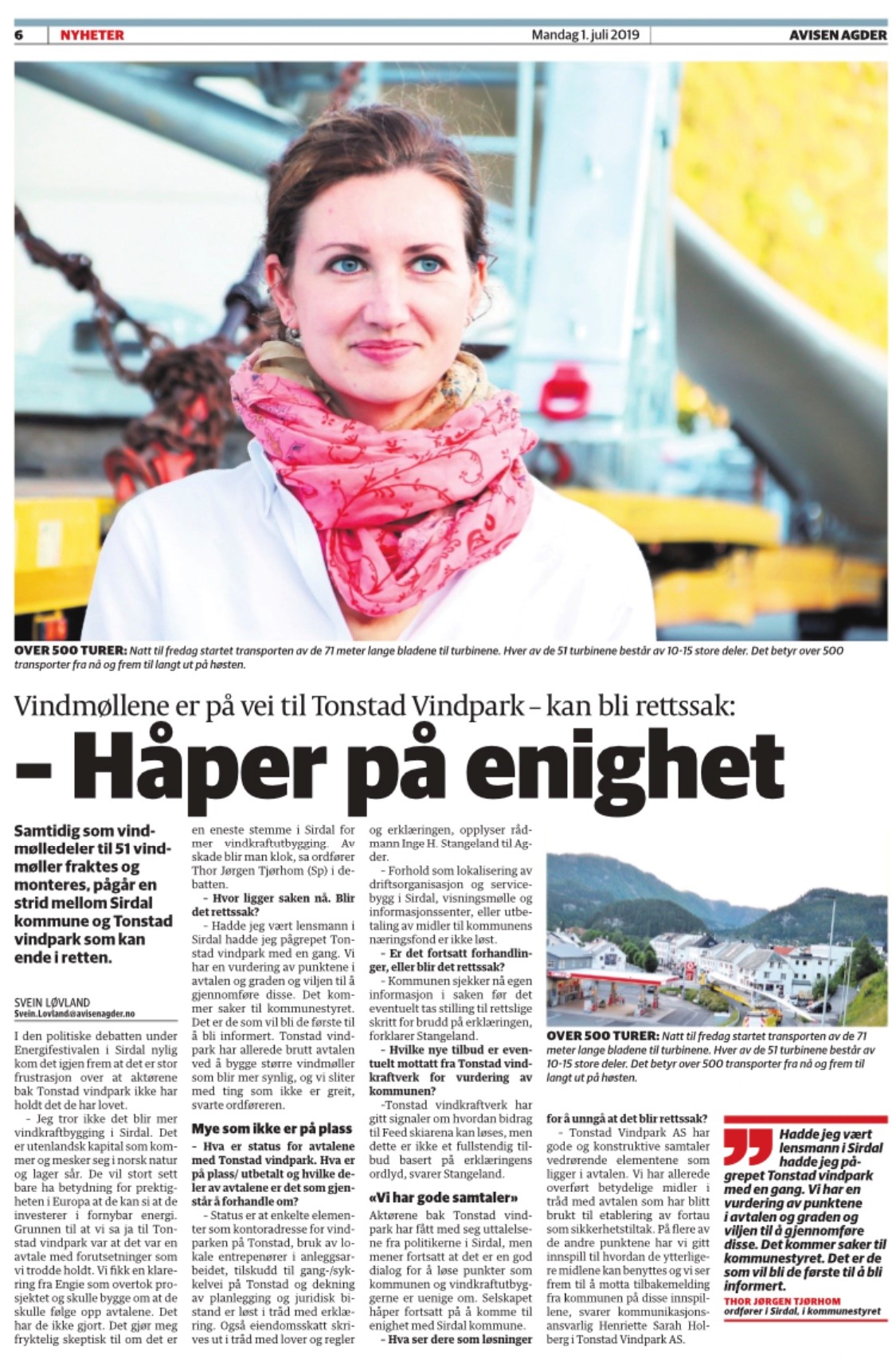 Henriette Sarah Holberg orienterte om anleggsstatus for Tonstad Vindpark